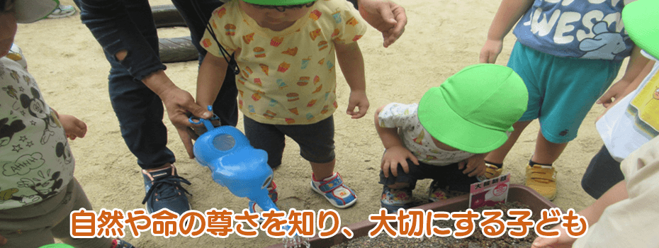 自然や命の尊さを知り、大切にする子ども
