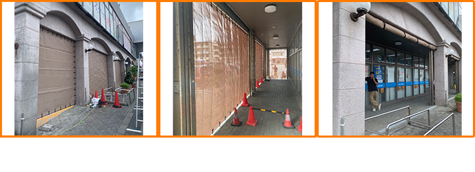 ハリケーン・ファブリック・スクリーンの施工写真