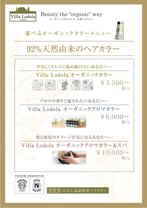 92%天然由来のヘアカラー