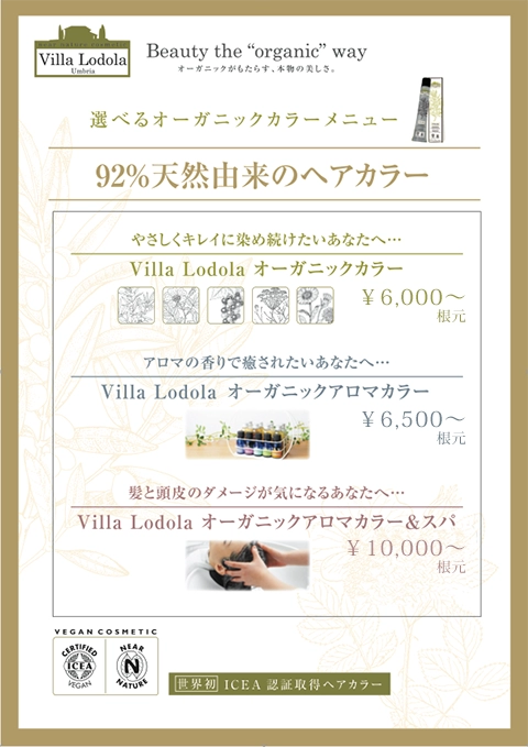 92%天然由来のヘアカラー