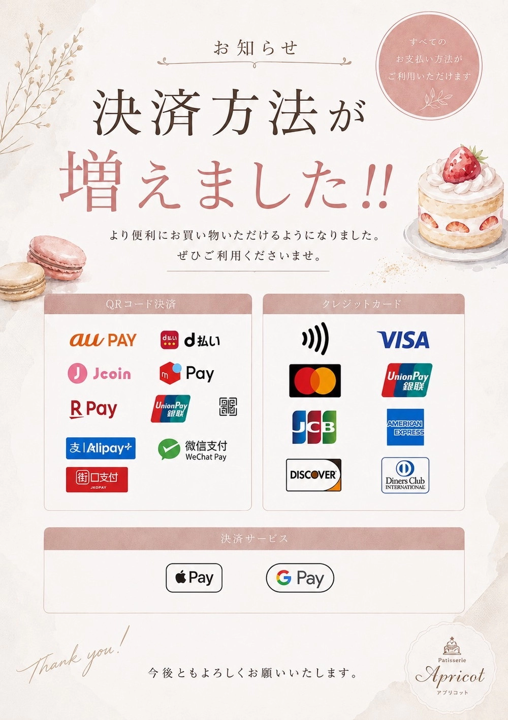 支払い方法のご案内