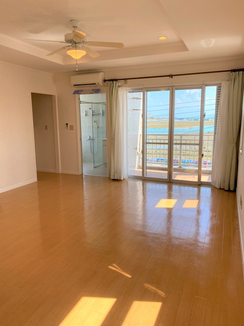 Single house in front of Awase sea wall