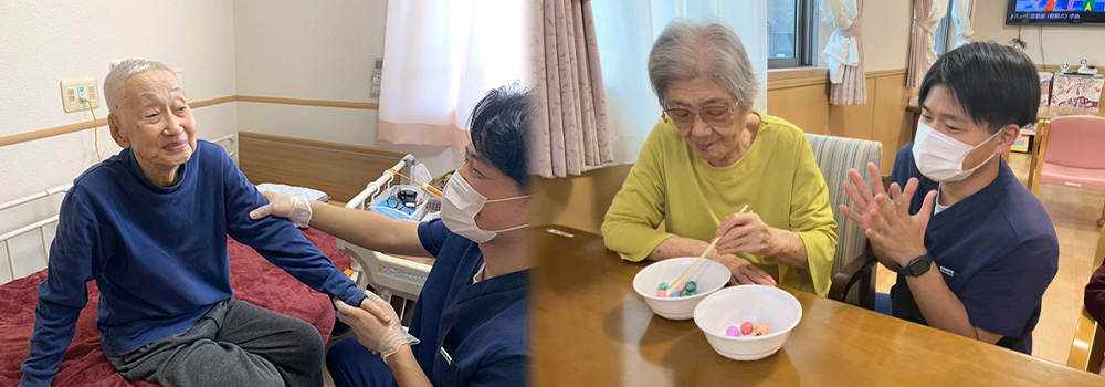 弥生桜では、リハビリスタッフが巡回しています！