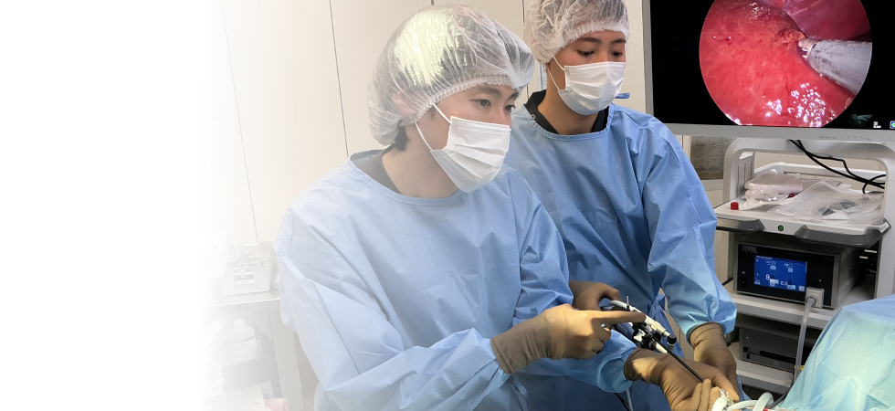 腹腔鏡手術の様子（高解像度4K腹腔鏡システム）