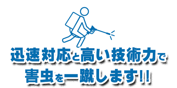 迅速対応と高い技術力で害虫を一蹴します！！