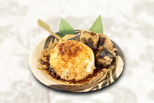 バニラアイスと黒糖わらび餅