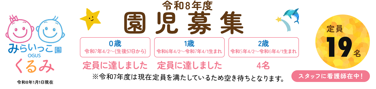 みらいっこ園くるみ　園児募集！ 