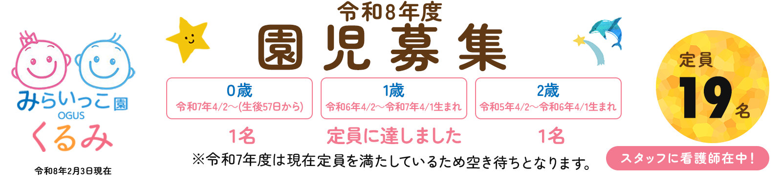 みらいっこ園くるみ　園児募集！ 