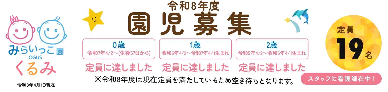 みらいっこ園くるみ　園児募集！ 