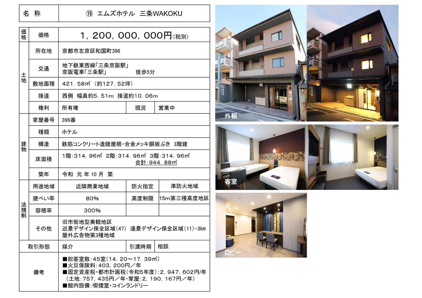 ホテル：エムズホテル　三条WAKOKU