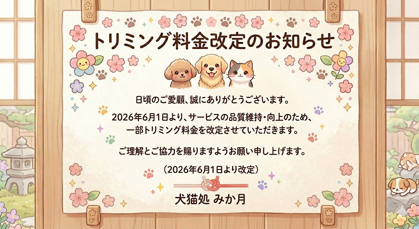 犬猫との快適な生活を提供するトリミングサロン/徳島市の完全予約制