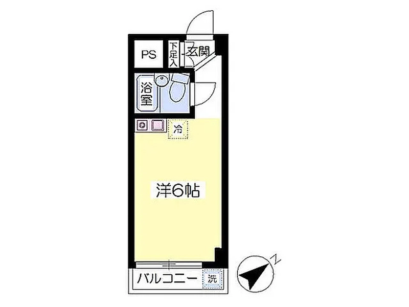 ビッグ武蔵野立川 203号室 間取り図