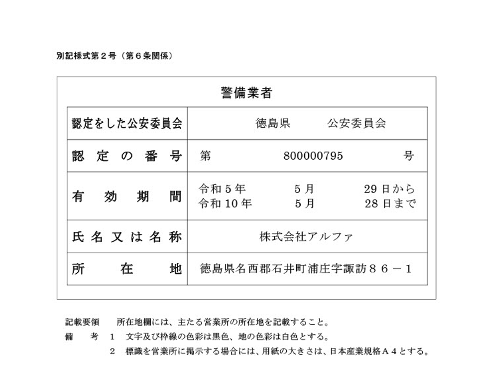 認定書