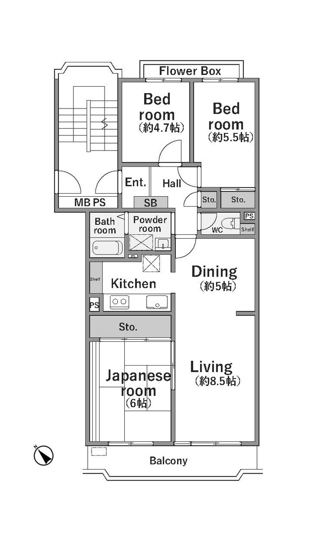 【中古マンション】ユーカリ五番町ハイツ 7号棟
