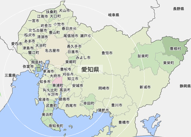 東海地域のマップイラスト