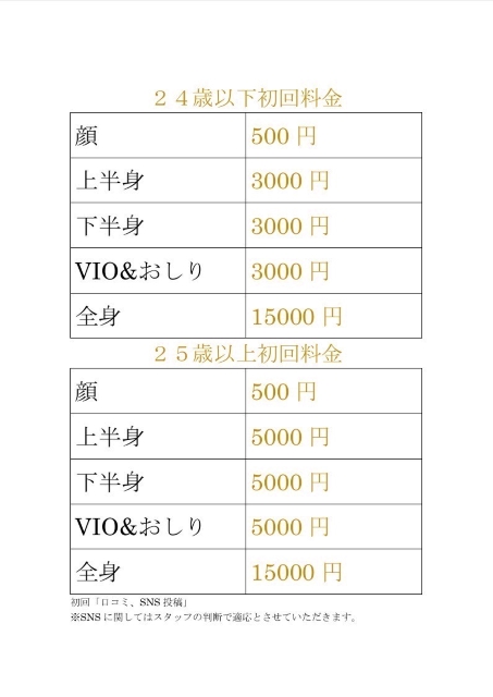 初回限定お試し料金