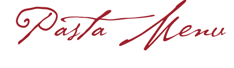 Pasta Menu