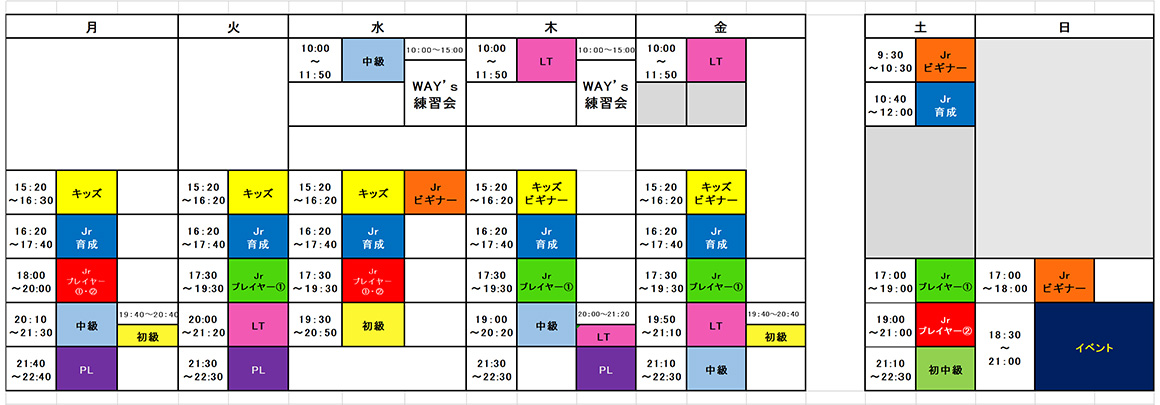 週間スケジュール