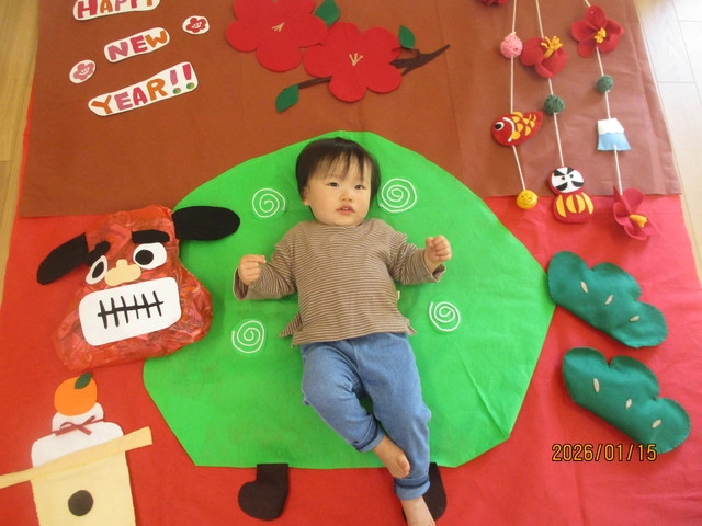 <1月>寝相アート <1月>寝相アート