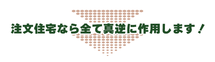 注文住宅なら全て真逆に作用します!