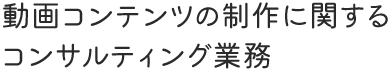 動画コンテンツの制作に関するコンサルティング業務