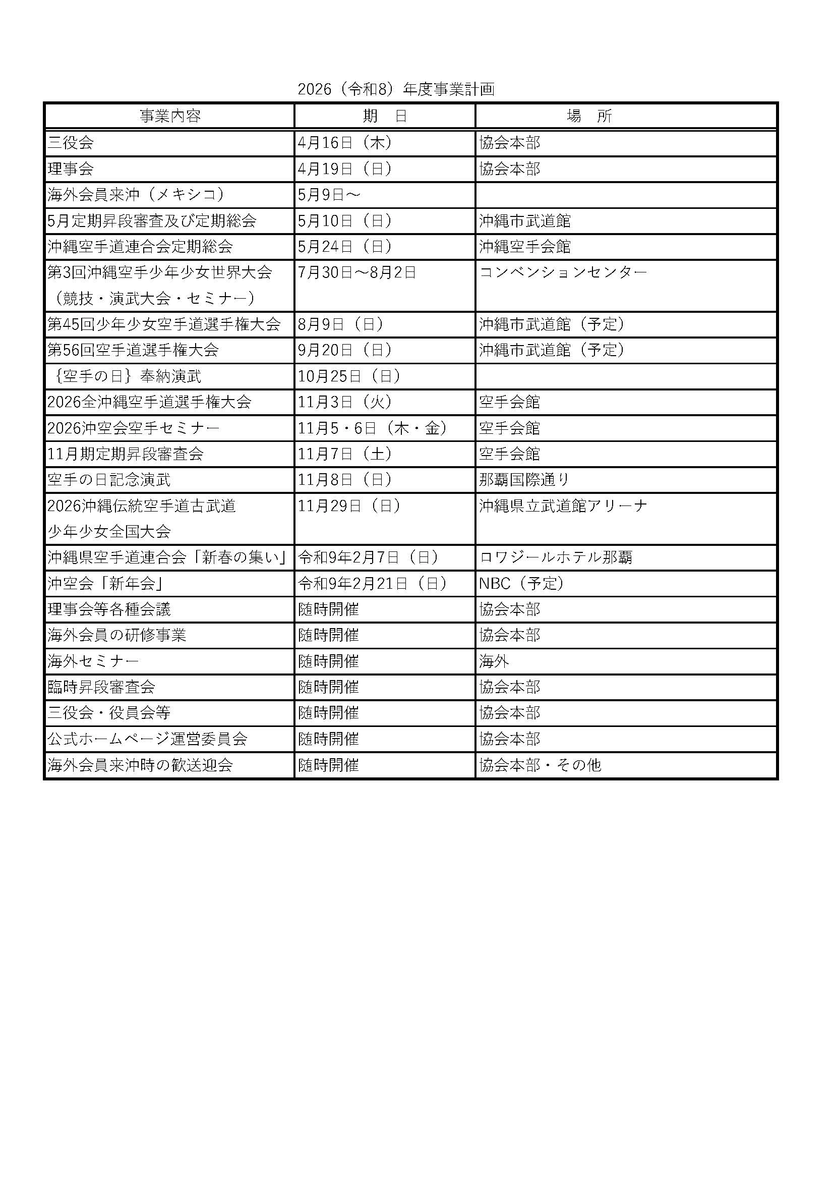 2026年（令和8年）度事業計画