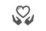 ハートと手のアイコン
