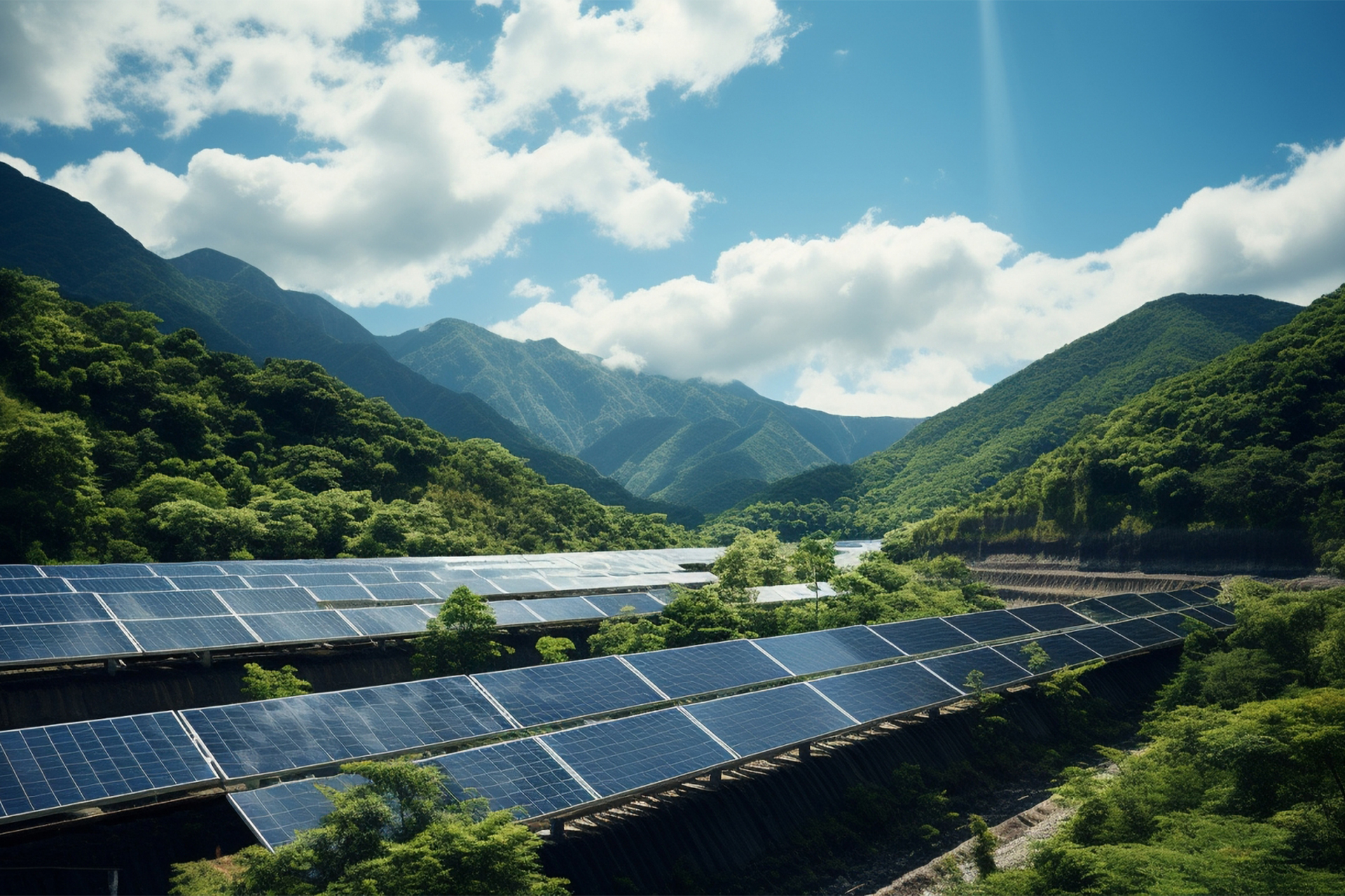 自然と太陽光パネル