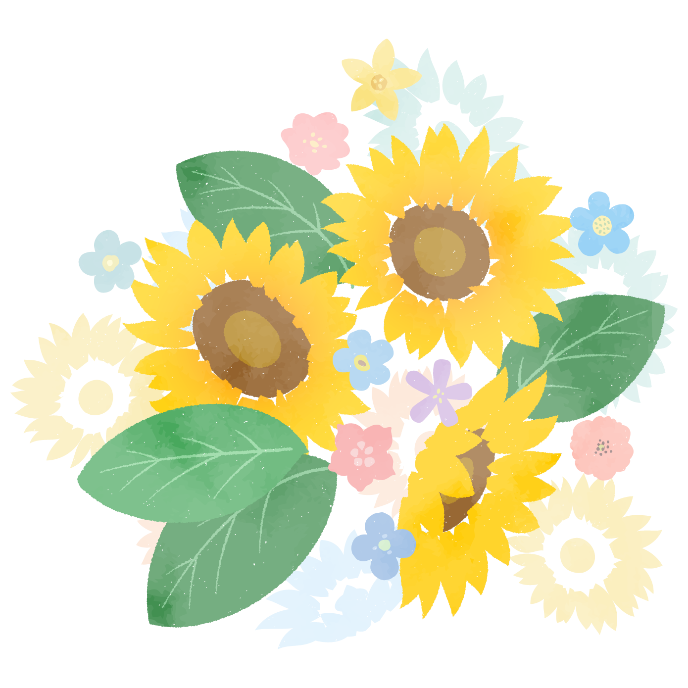 ひまわりのイラスト