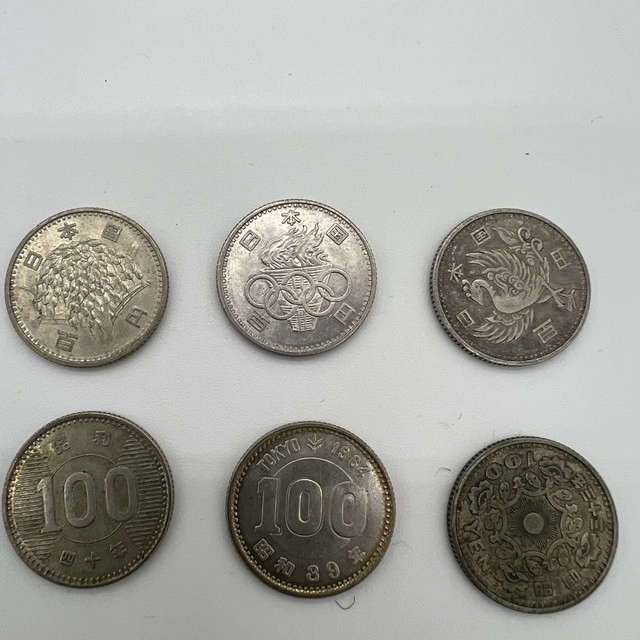 100円銀貨（稲穂／OP／鳳凰）