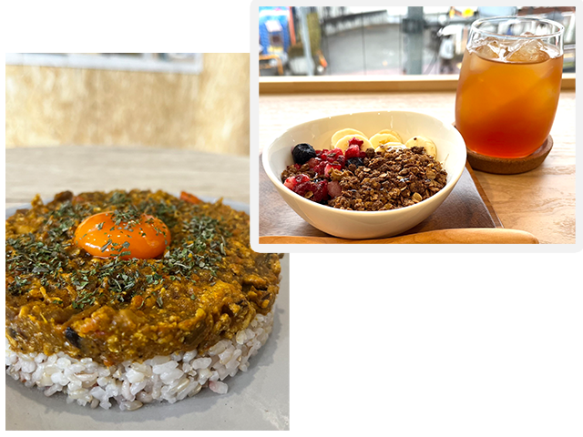 カラダにやさしい併設カフェ