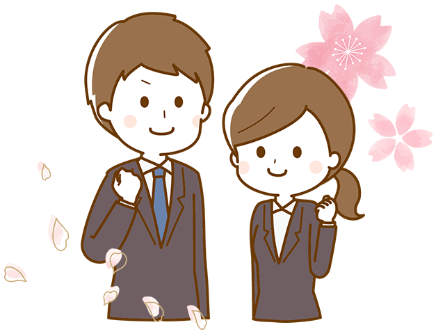 スーツを着た学生のイラスト