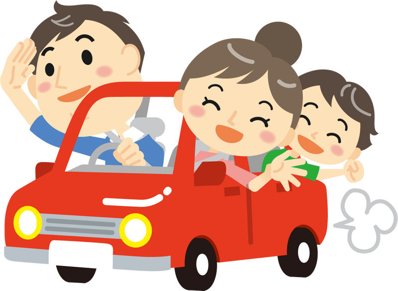 家族ドライブイラスト