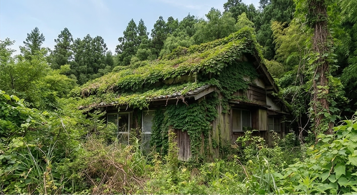 草木に覆われた空き家