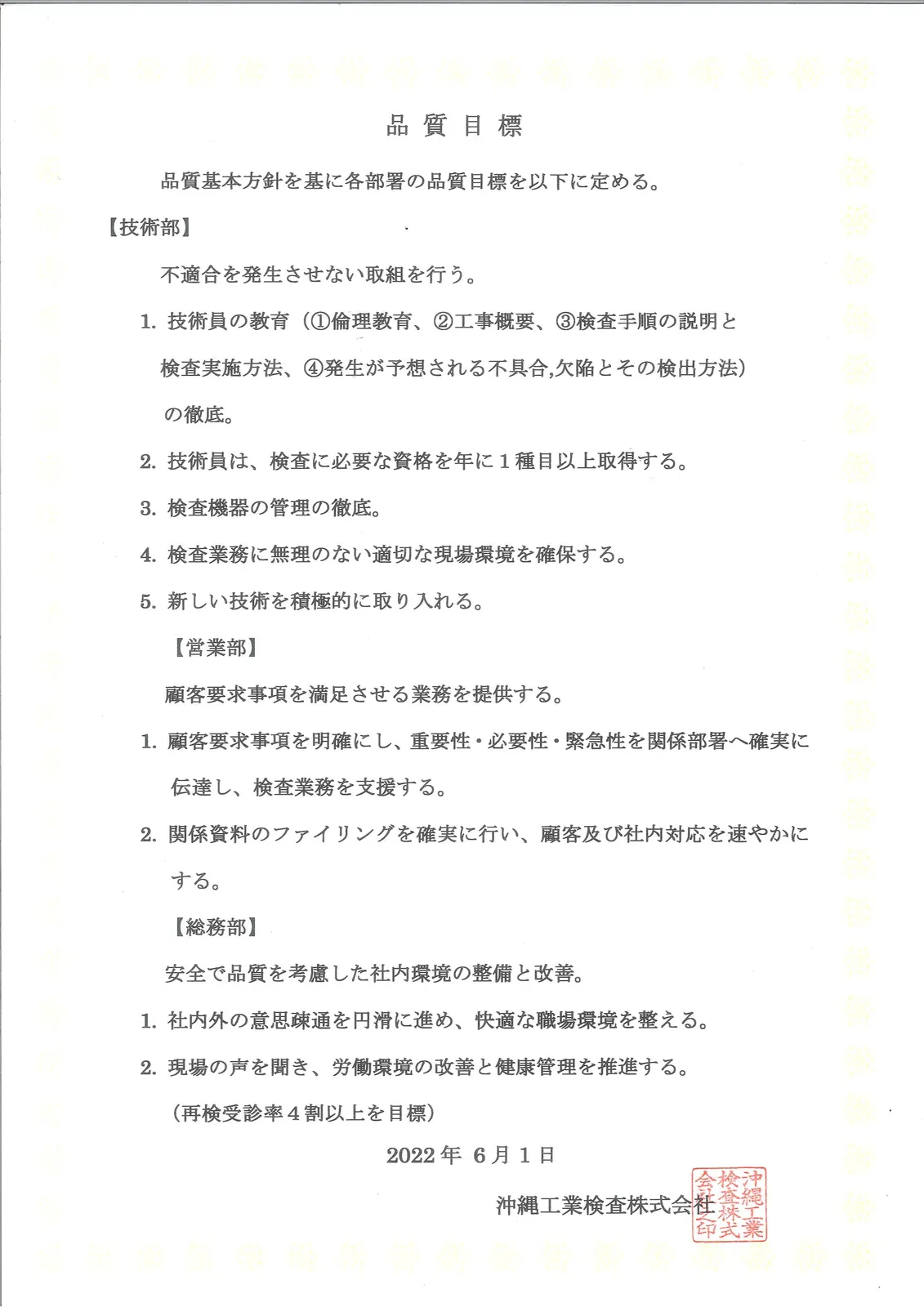 品質目標