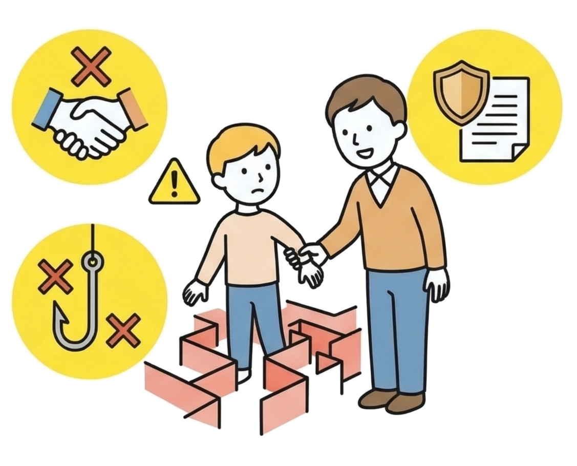 金融トラブル中心型のイラスト