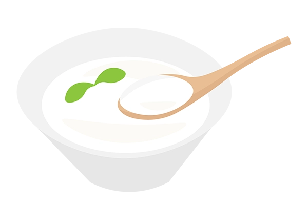 低脂肪のヨーグルトのイラスト
