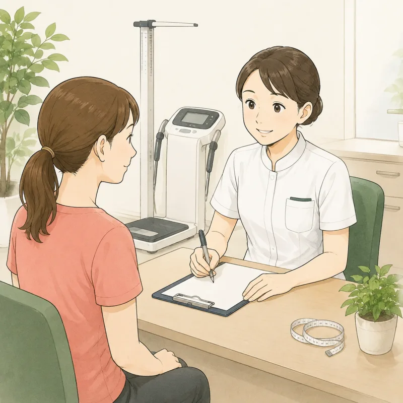 看護師が患者さまへ問診を行うイメージ