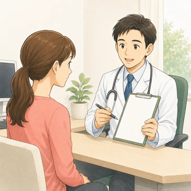 医師が患者さまへ診察結果を説明するイメージ