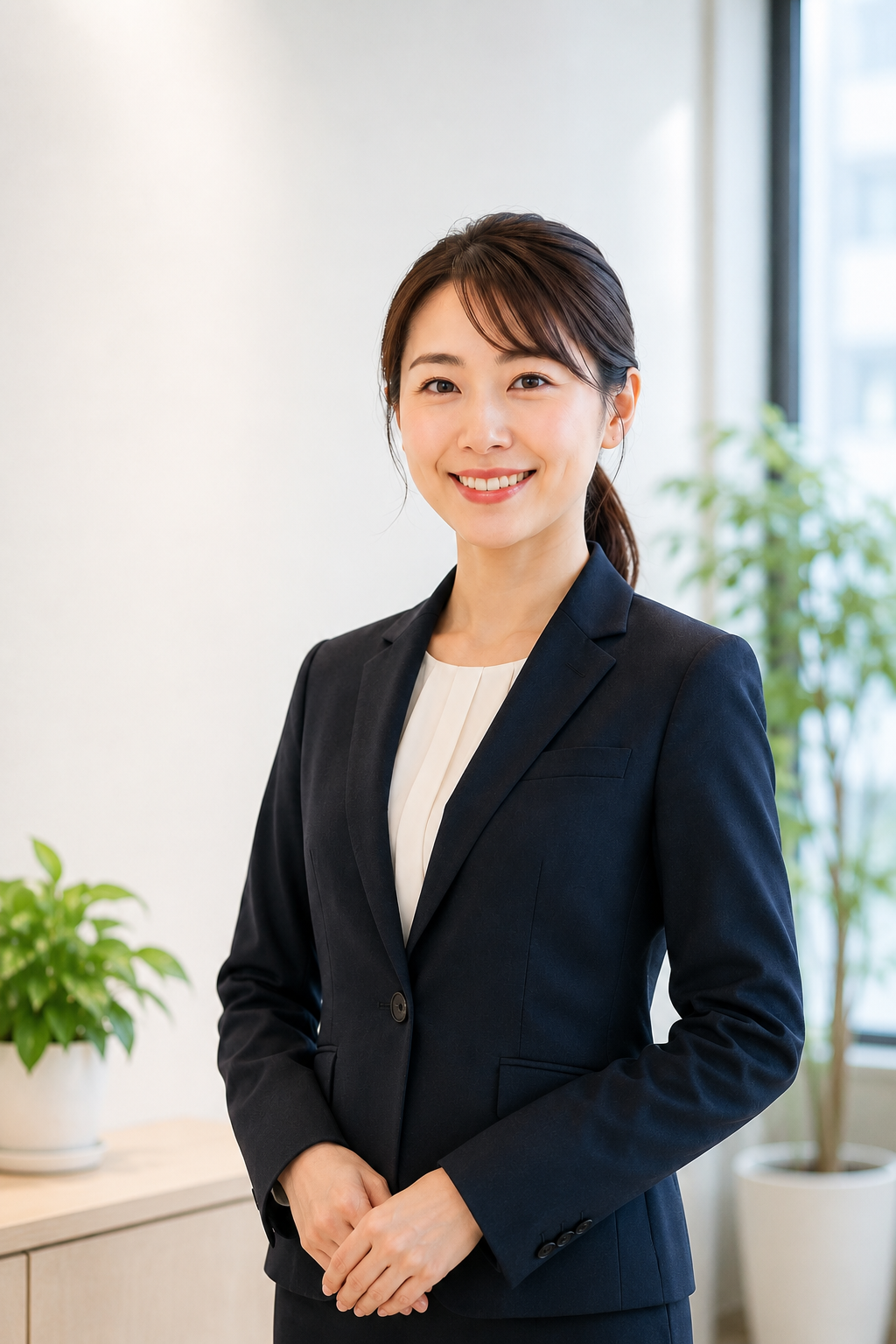 スーツ姿の女性スタッフ