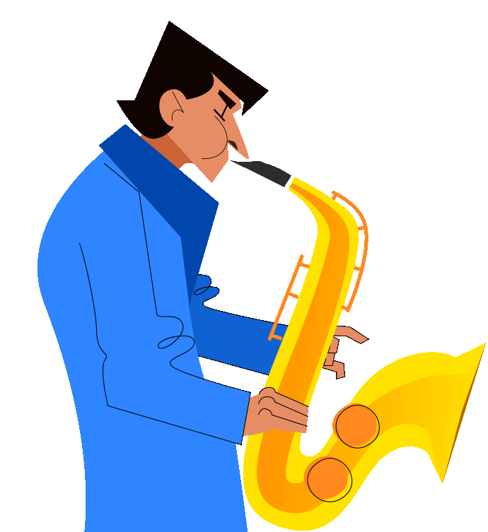 サックスを演奏する人のイラスト