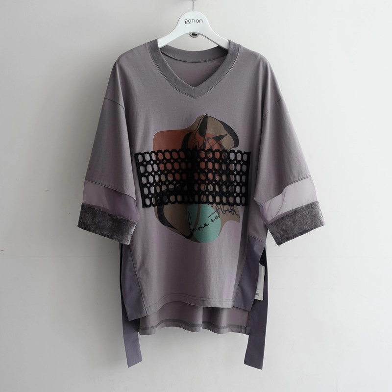 レースロッキングカットソー(gray)