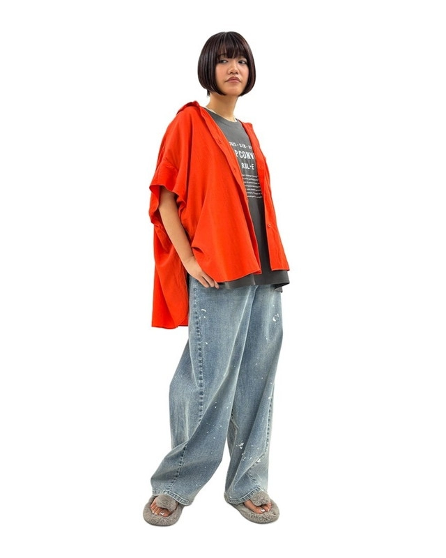 オーバーサイズトロミシャツ(orange)