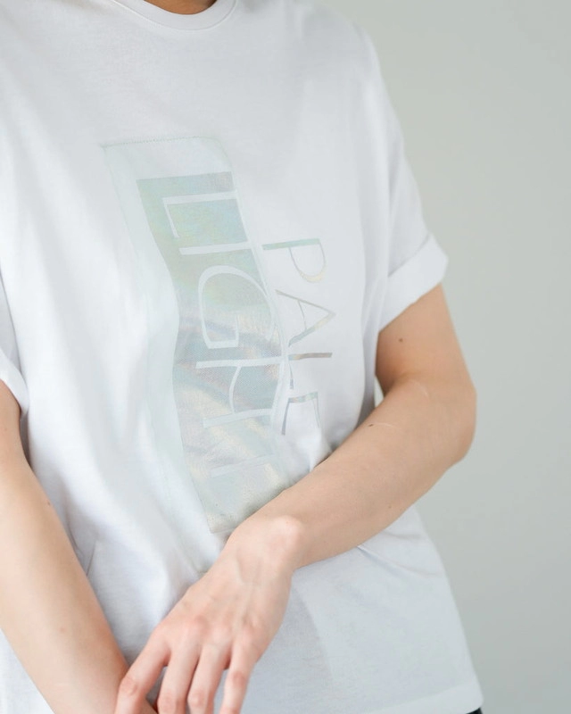 メタリックプリントTシャツ(off)