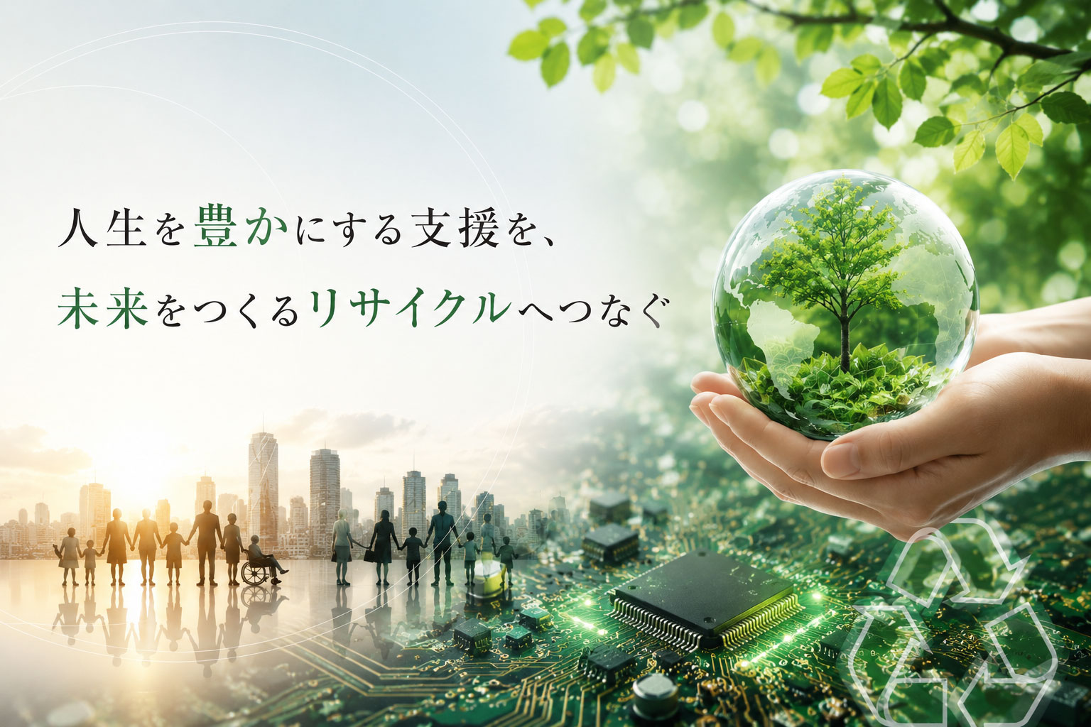 人生を豊かにする支援を、未来をつくるリサイクルへつなぐ