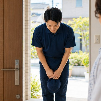 丁寧にご挨拶するスタッフ
