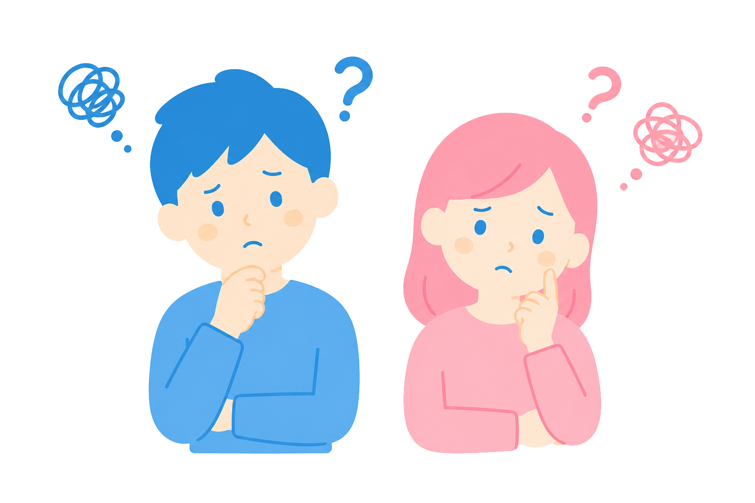 悩むイラスト