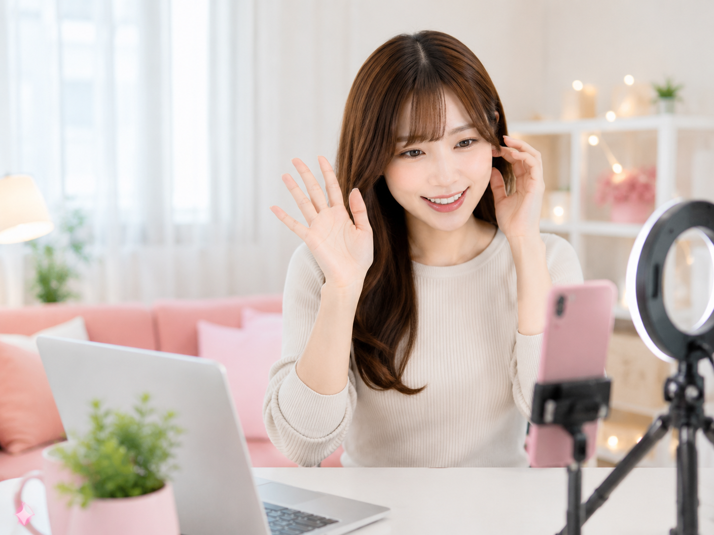 スマホで配信するチャットレディのイメージ