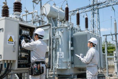 発変電設備の点検作業