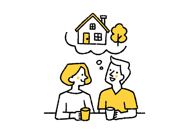 住まいを思い描くイラスト